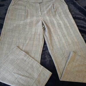 American Eagle Outfitters Wide Leg Gray Plaid Trousers